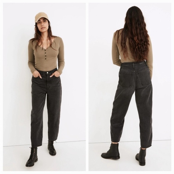 Madewell Denim - Madewell High Rise Black Jeans balloon denim